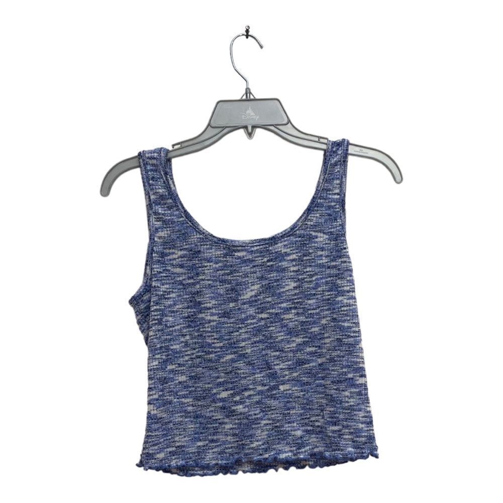 Maronie NWT Lettuce Hem Tank Top Size Medium Blue White